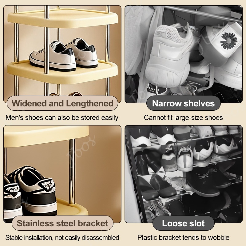Jbos Simple Multi-tier Shoe Rack For Dormitory Easy Assembly Stand Shoe Storage Organizer Shelf