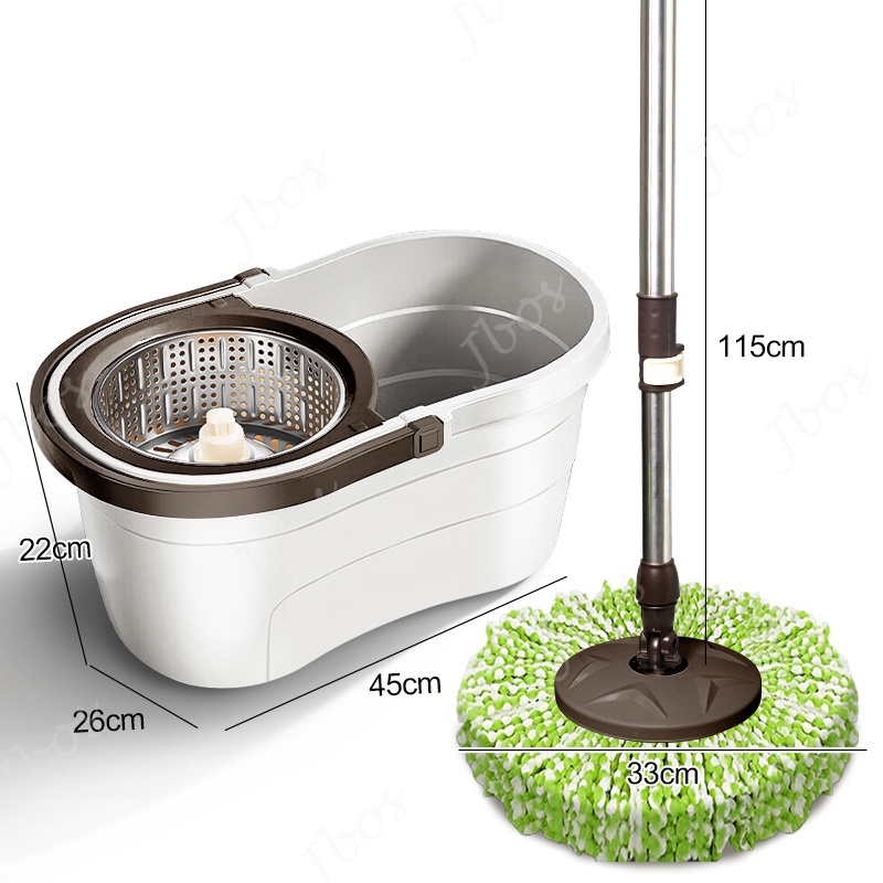 Jbos Choc Mop With Spinner and Bucket Hand Free Wash Heavy Duty Rotary Mop Set For Floor Cleaning