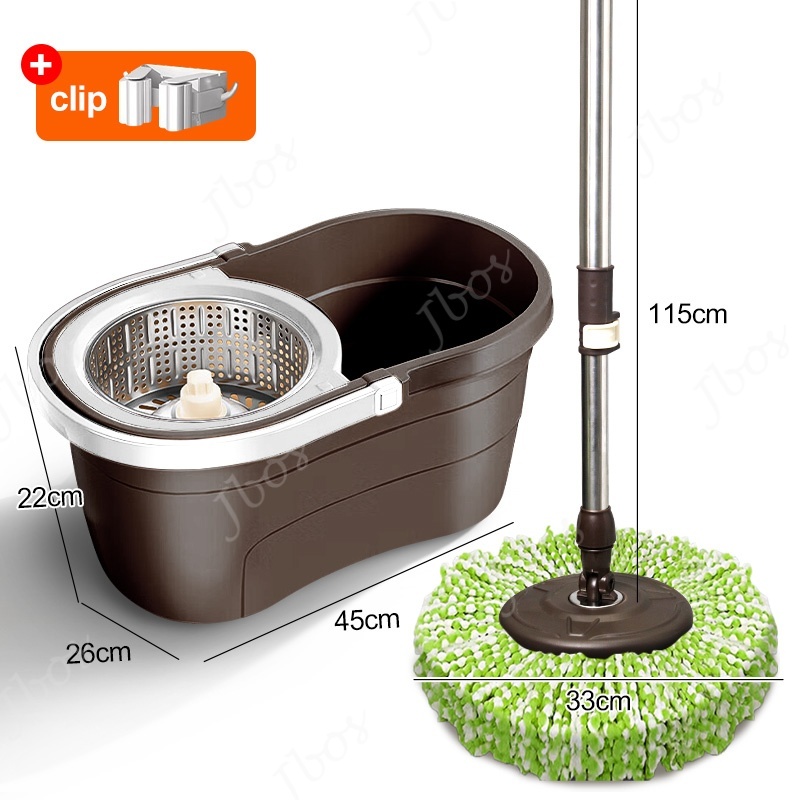 Jbos Choc Mop With Spinner and Bucket Hand Free Wash Heavy Duty Rotary Mop Set For Floor Cleaning