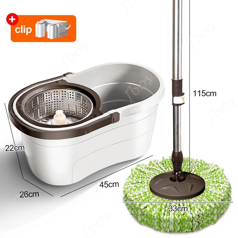 Jbos Choc Mop With Spinner and Bucket Hand Free Wash Heavy Duty Rotary Mop Set For Floor Cleaning
