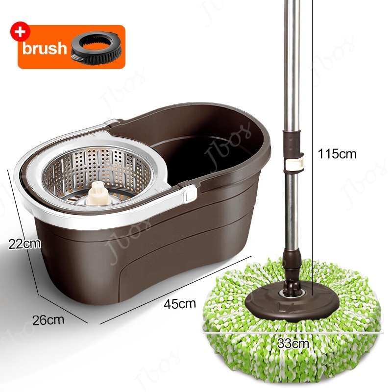 Jbos Choc Mop With Spinner and Bucket Hand Free Wash Heavy Duty Rotary Mop Set For Floor Cleaning
