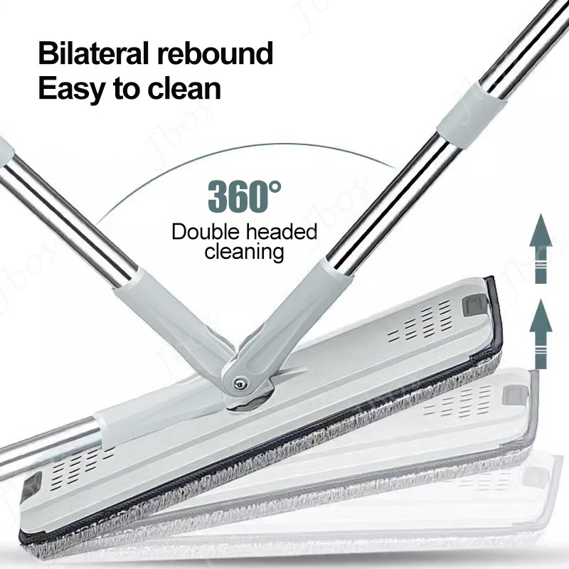 Jbos 2in1 Self-Wash Flat Squeeze Mop with Dry Bucket Effortless Hand Free Cleaning Floor Mop