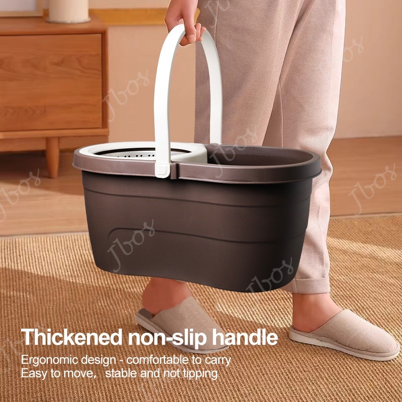 Jbos Choc Mop With Spinner and Bucket Hand Free Wash Heavy Duty Rotary Mop Set For Floor Cleaning