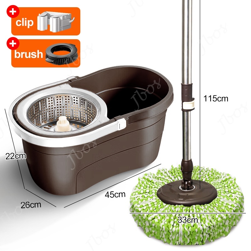 Jbos Choc Mop With Spinner and Bucket Hand Free Wash Heavy Duty Rotary Mop Set For Floor Cleaning