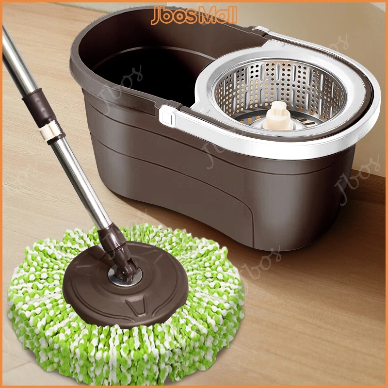 Jbos Choc Mop With Spinner and Bucket Hand Free Wash Heavy Duty Rotary Mop Set For Floor Cleaning