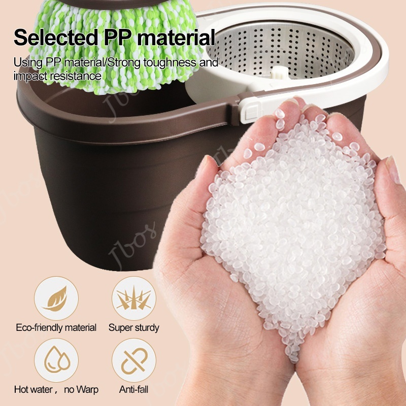 Jbos Choc Mop With Spinner and Bucket Hand Free Wash Heavy Duty Rotary Mop Set For Floor Cleaning