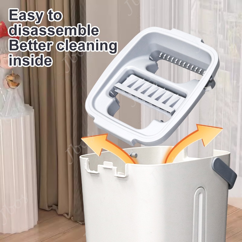 Jbos 2in1 Self-Wash Flat Squeeze Mop with Dry Bucket Effortless Hand Free Cleaning Floor Mop