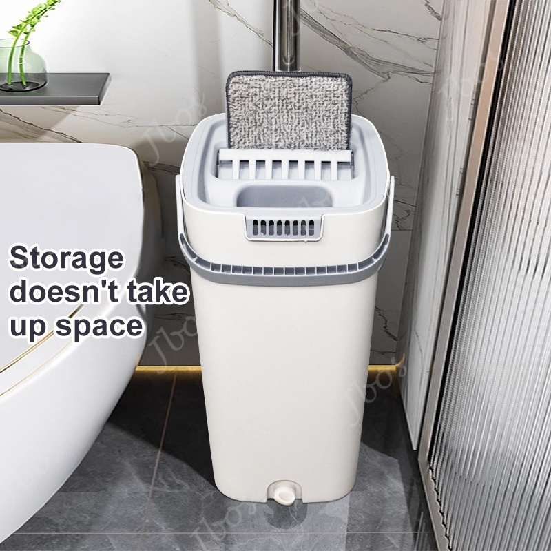 Jbos 2in1 Self-Wash Flat Squeeze Mop with Dry Bucket Effortless Hand Free Cleaning Floor Mop