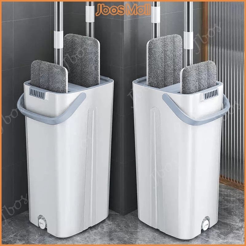 Jbos 2in1 Self-Wash Flat Squeeze Mop with Dry Bucket Effortless Hand Free Cleaning Floor Mop
