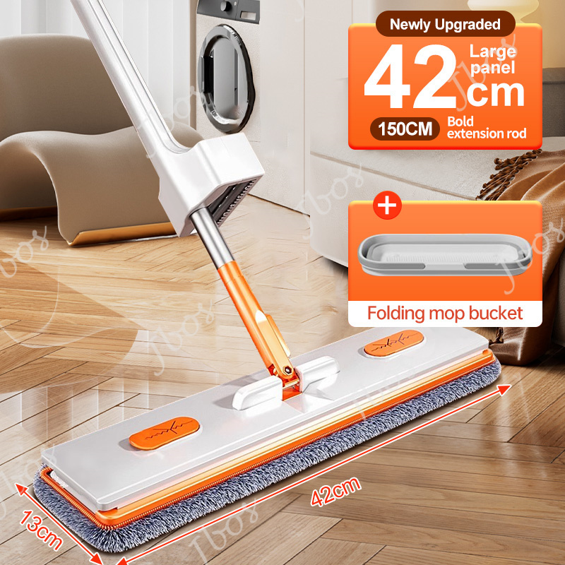 Jbos Magic Flat Mop 360° Rotating Floor Cleaning Free Hand Washing Mop With Squeezer