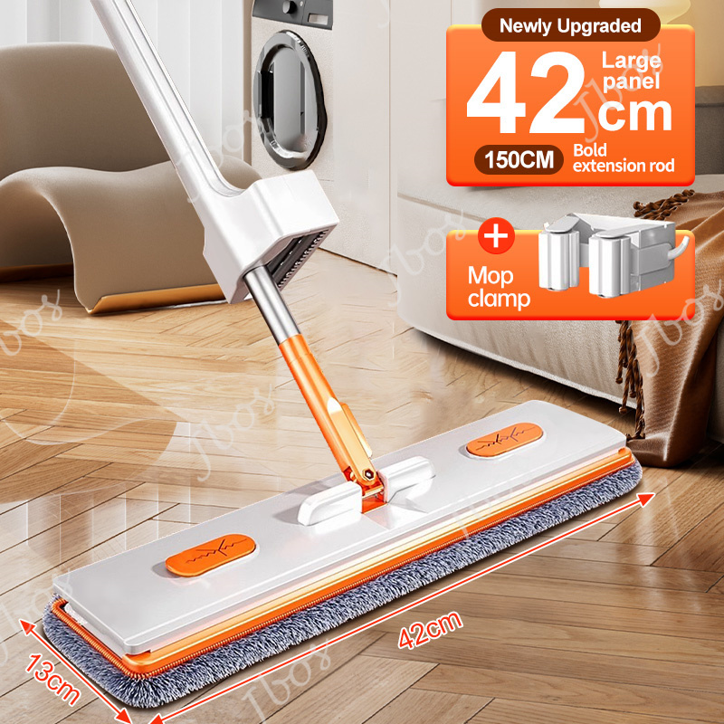 Jbos Magic Flat Mop 360° Rotating Floor Cleaning Free Hand Washing Mop With Squeezer