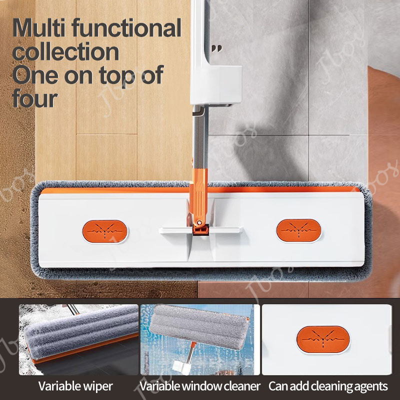 Jbos Magic Flat Mop 360° Rotating Floor Cleaning Free Hand Washing Mop With Squeezer