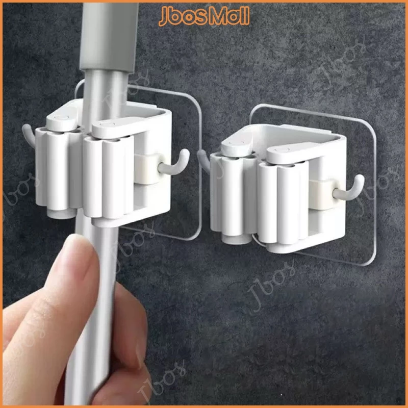 Jbos 1/5/10PCS Wall-Mounted Mop Rack No Drilling Super Anti-Slip Rack Broom Mop Hook