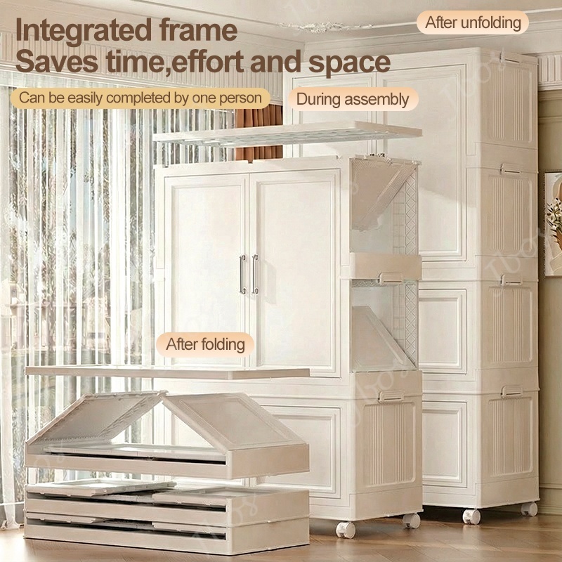 Jbos Foldable Megabox Wardrobe Cabinet For Clothes Straight-through Clothes Cabinet Organizer