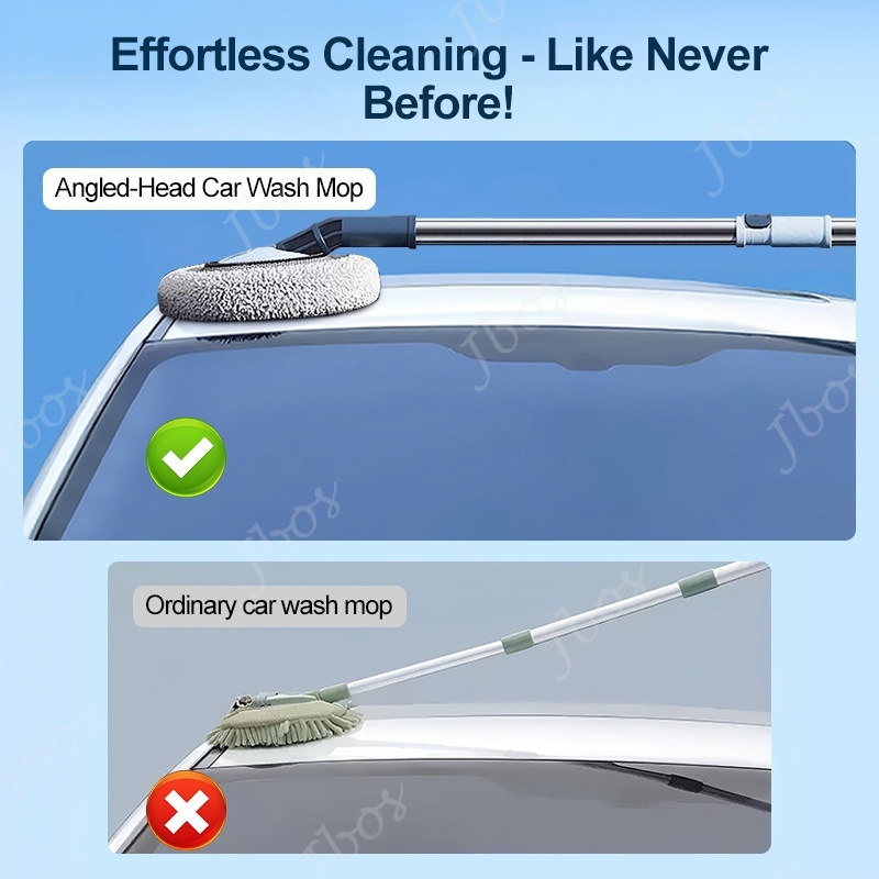 Jbos Car Wash Brush Mop Retractable Rotatable Mop Rod Thickened Microfiber Car Cleaning Tool