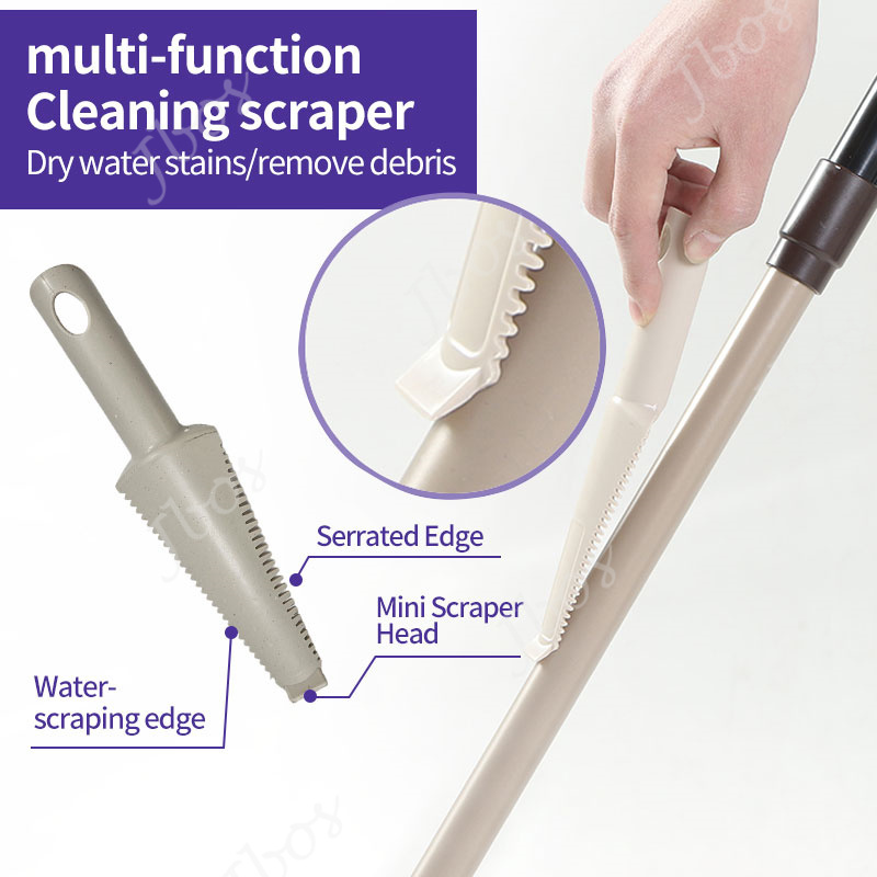 Jbos Hand-free Flat Mop Cleaning Brush Multi-functional Floor Cleaning Tool Mop cloth Scraper