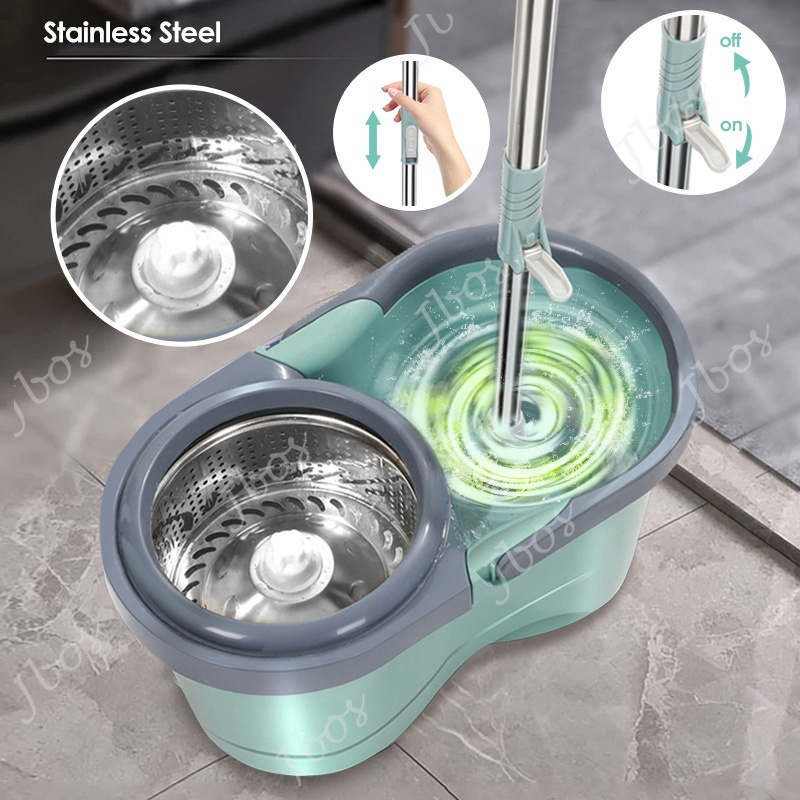 Jbos Spin Mop With Spinner And Bucket Magic Spin Mop For Floor 360 Wet And Dry Rotating Tornado Mop