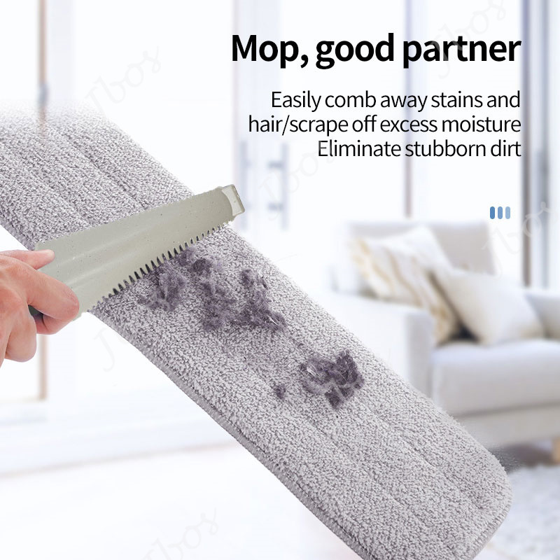 Jbos Hand-free Flat Mop Cleaning Brush Multi-functional Floor Cleaning Tool Mop cloth Scraper