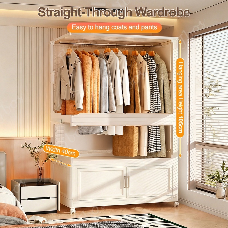 Jbos Foldable Megabox Wardrobe Cabinet For Clothes Straight-through Clothes Cabinet Organizer