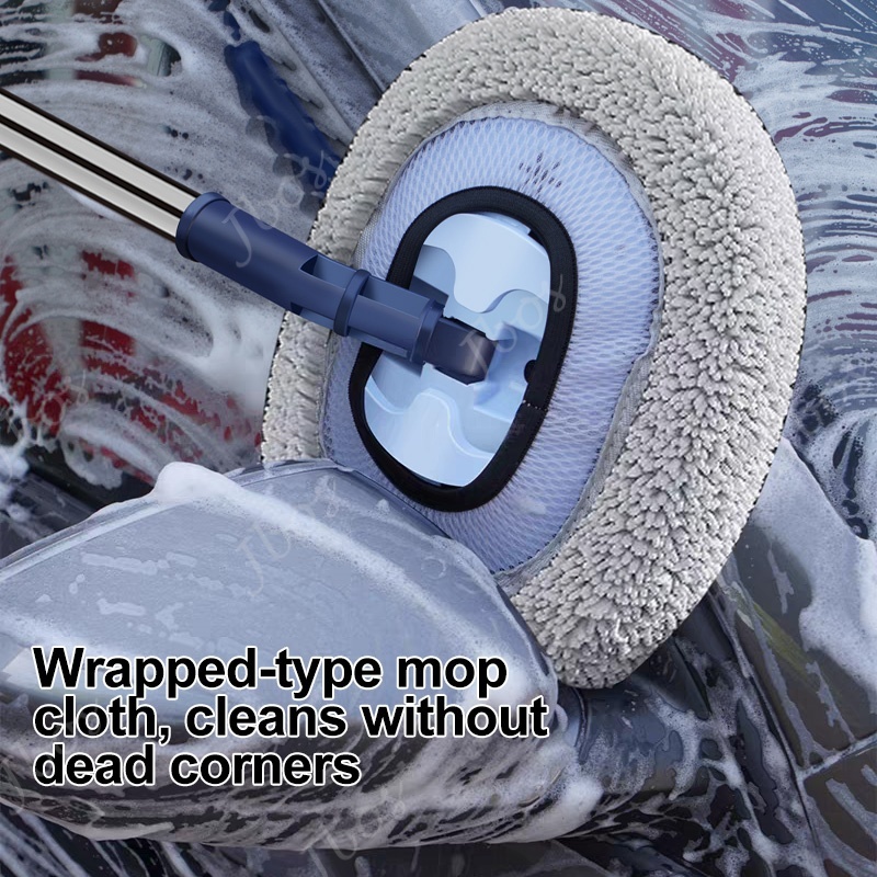 Jbos Car Wash Brush Mop Retractable Rotatable Mop Rod Thickened Microfiber Car Cleaning Tool