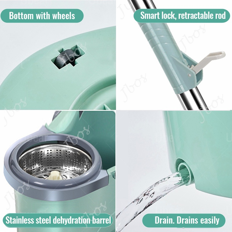 Jbos Spin Mop With Spinner And Bucket Magic Spin Mop For Floor 360 Wet And Dry Rotating Tornado Mop