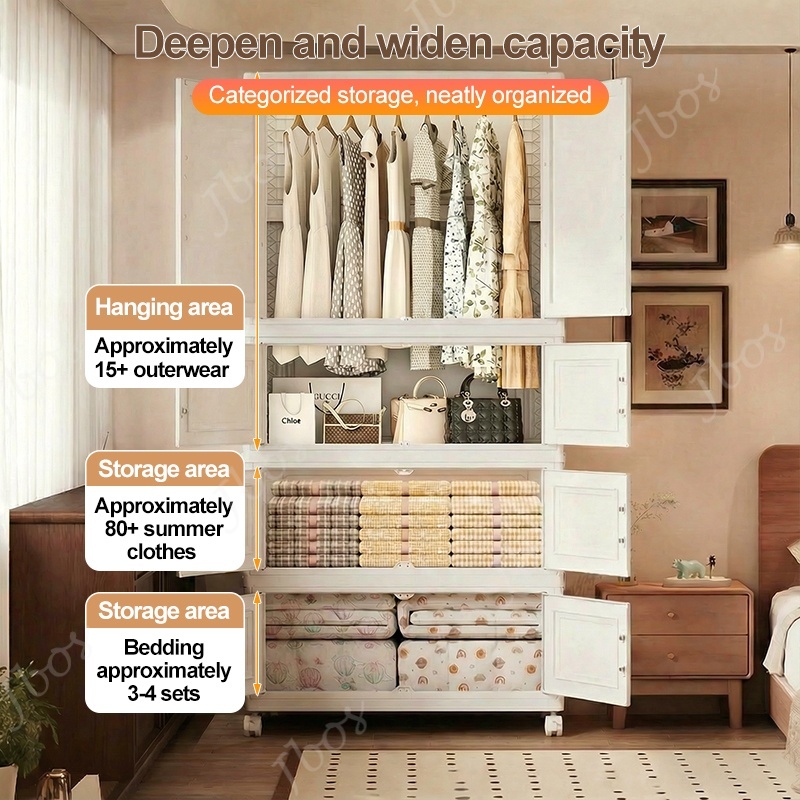 Jbos Foldable Megabox Wardrobe Cabinet For Clothes Straight-through Clothes Cabinet Organizer