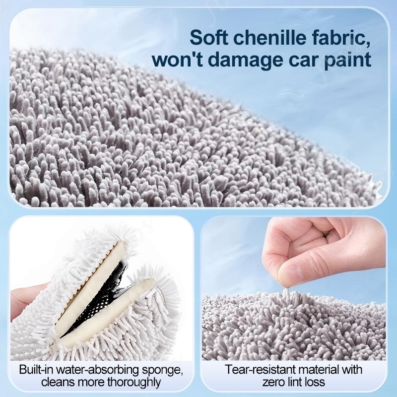 Jbos Car Wash Brush Mop Retractable Rotatable Mop Rod Thickened Microfiber Car Cleaning Tool