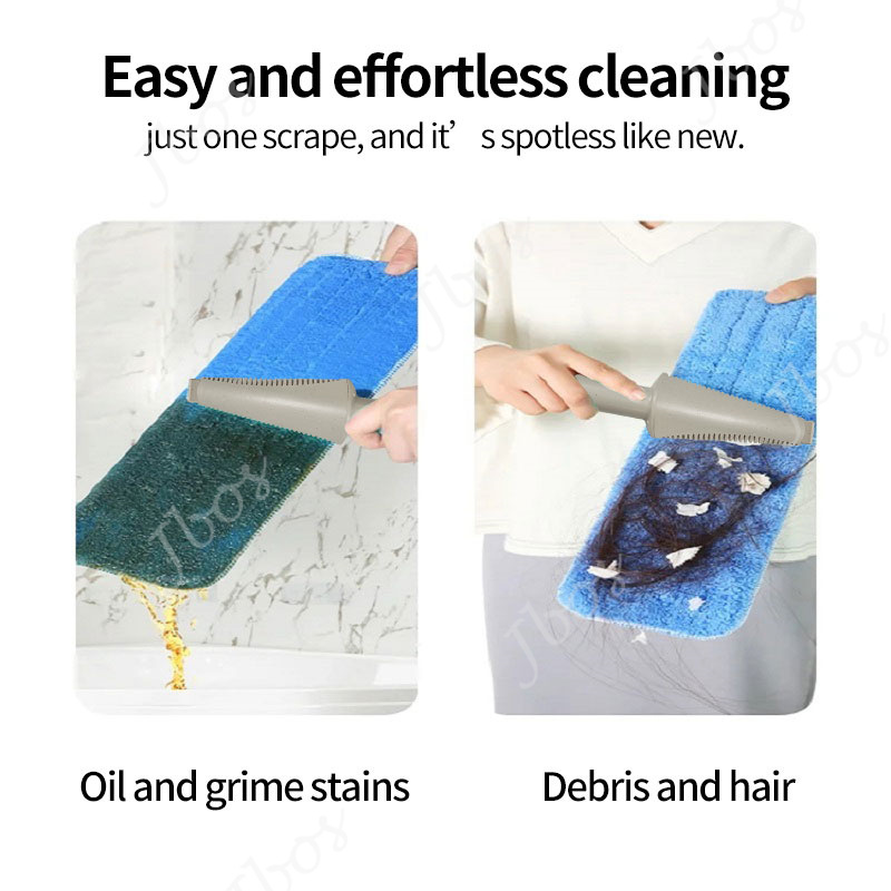 Jbos Hand-free Flat Mop Cleaning Brush Multi-functional Floor Cleaning Tool Mop cloth Scraper