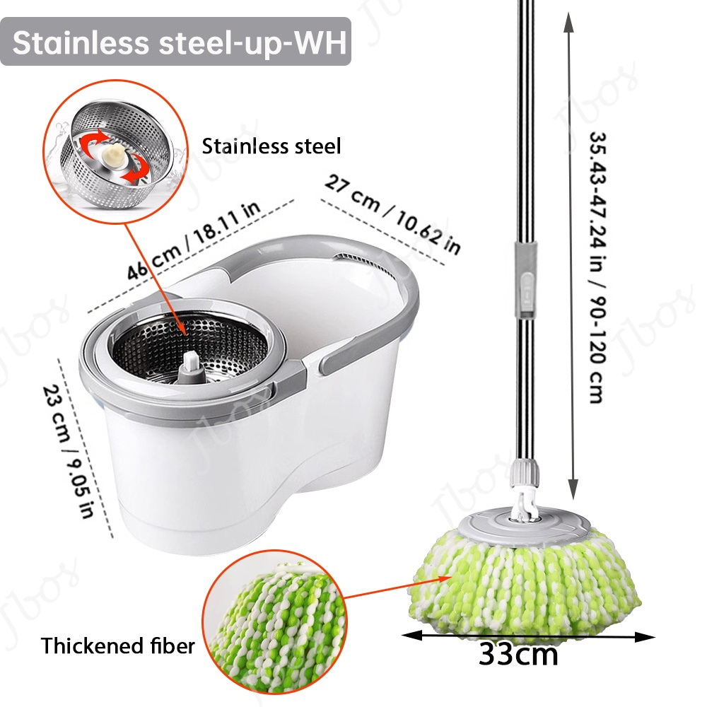 Jbos Spin Mop With Spinner And Bucket Magic Spin Mop For Floor 360 Wet And Dry Rotating Tornado Mop