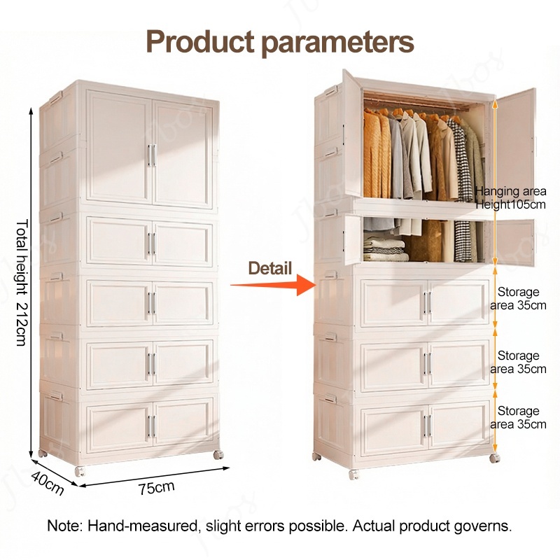 Jbos Foldable Megabox Wardrobe Cabinet For Clothes Straight-through Clothes Cabinet Organizer