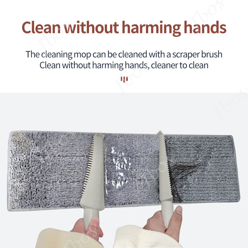 Jbos Hand-free Flat Mop Cleaning Brush Multi-functional Floor Cleaning Tool Mop cloth Scraper