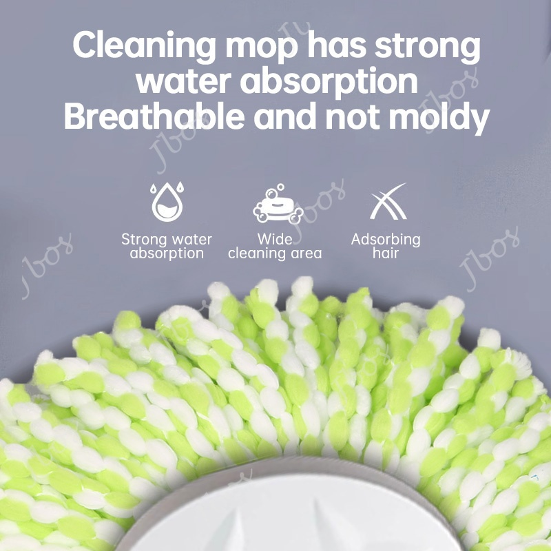 Mop With Spinner Metal Stainless steel bucket 360 Easy Rotating with drain cap Dual Drive Microfiber