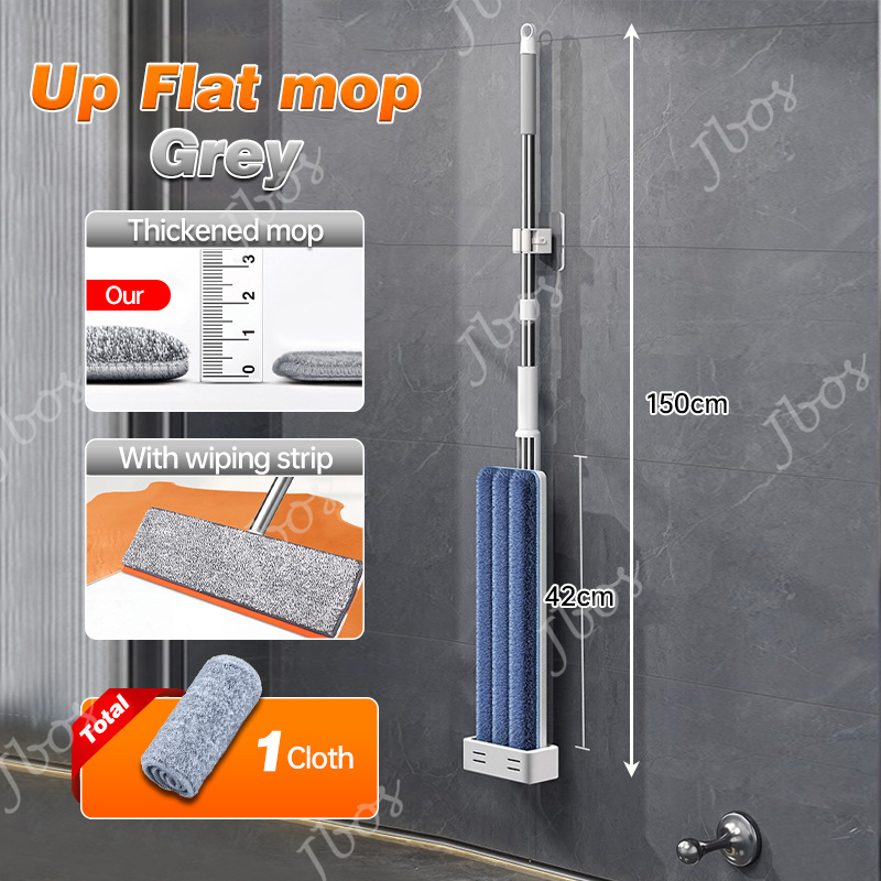 Jbos Flat Mop Free Hand Washing 42cm Mop 360 Rotating Lengthen Squeeze Mop Microfiber Floor Cleaning