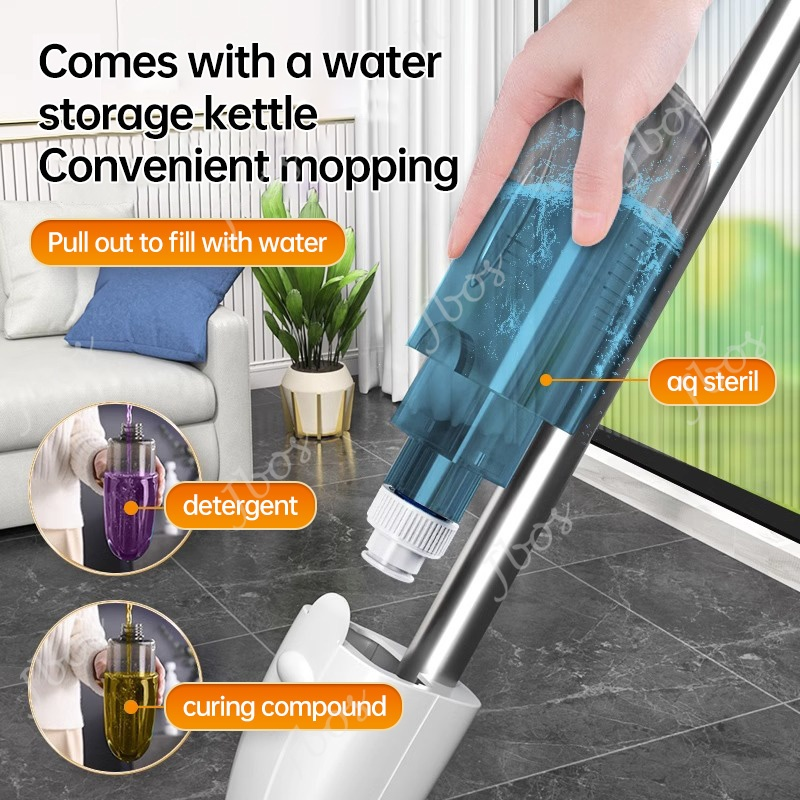 Jbos Spray Mop Wiper Sweeper Floor Mop Dual-Purpose Wet and Dry 360 Degrees Rotating Water Spray Mop