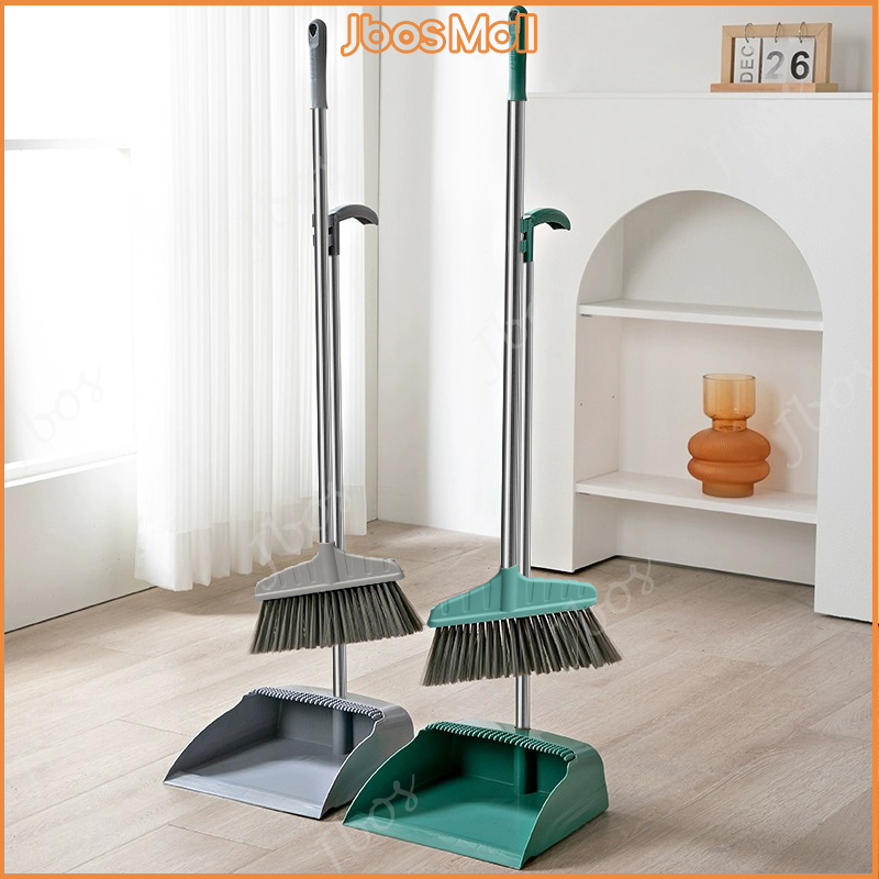 Jbos 2in1 Household Floor Cleaning Set Broom & Dustpan Set Sturdy & Durable Thick Steel Broom
