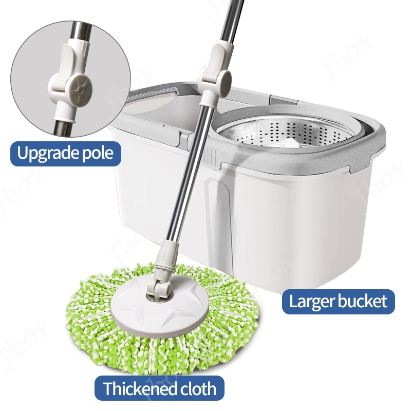 Jbos Tornado Mop with Spinner and Bucket Upgraded Mop Bar Thickened Mop Cloth Complete Set Mop
