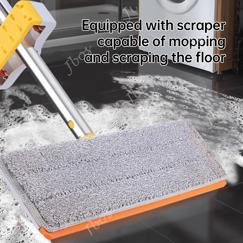 Jbos Flat Mop Free Hand Washing 42cm Mop 360 Rotating Lengthen Squeeze Mop Microfiber Floor Cleaning