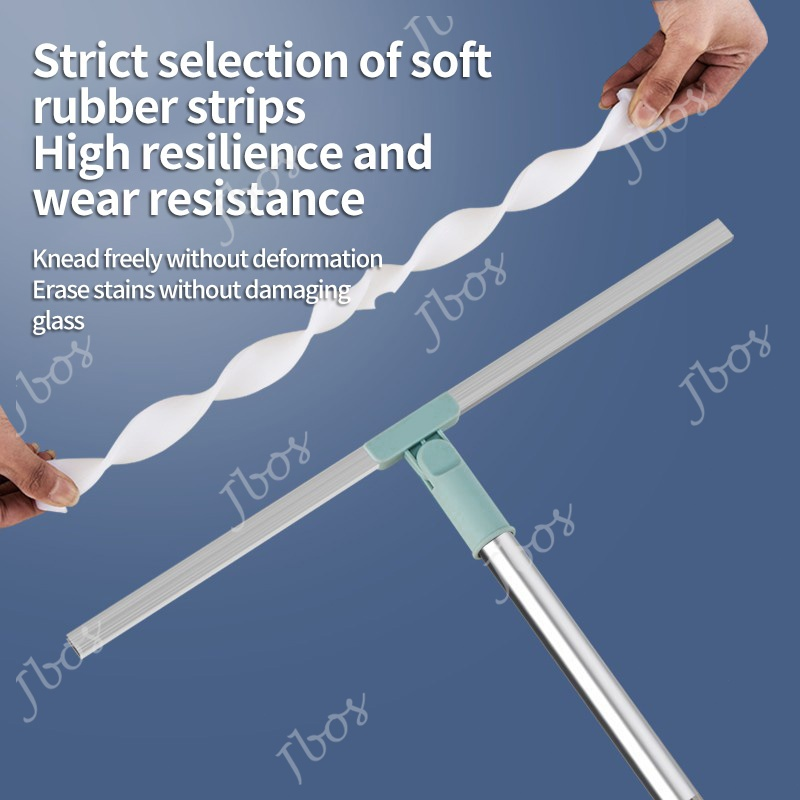 Jbos Magic Broom with Rubber Scraper for Bathroom Floor Glass Windows Wiper Remove Dirt&Hair