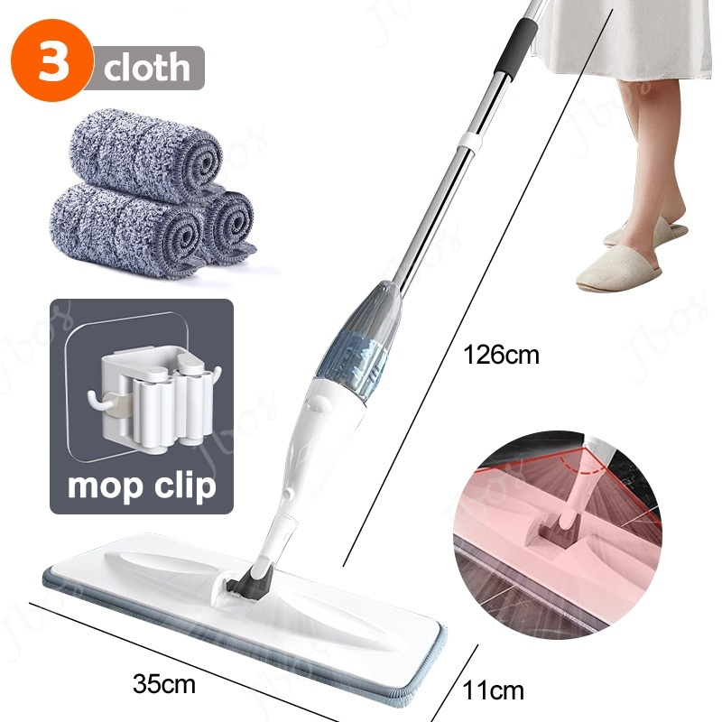 Jbos Spray Mop Wiper Sweeper Floor Mop Dual-Purpose Wet and Dry 360 Degrees Rotating Water Spray Mop