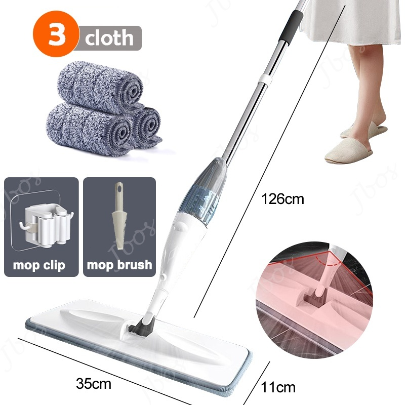 Jbos Spray Mop Wiper Sweeper Floor Mop Dual-Purpose Wet and Dry 360 Degrees Rotating Water Spray Mop