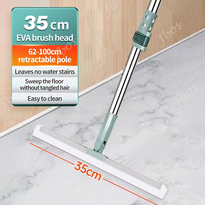Jbos Magic Broom with Rubber Scraper for Bathroom Floor Glass Windows Wiper Remove Dirt&Hair