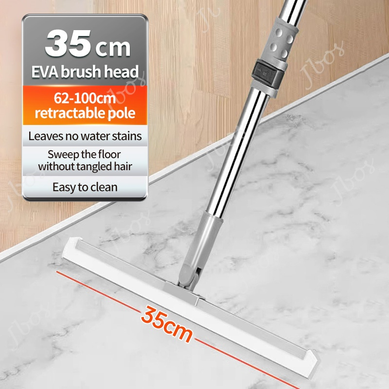 Jbos Magic Broom with Rubber Scraper for Bathroom Floor Glass Windows Wiper Remove Dirt&Hair