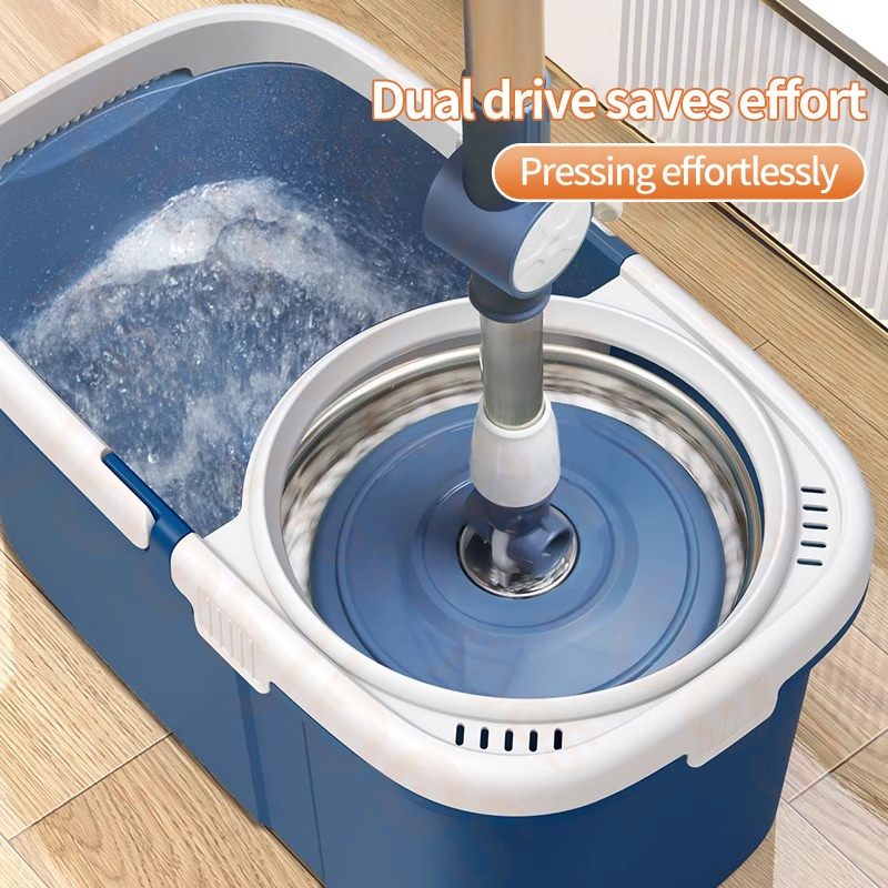 Jbos Tornado Mop with Spinner and Bucket Upgraded Mop Bar Thickened Mop Cloth Complete Set Mop