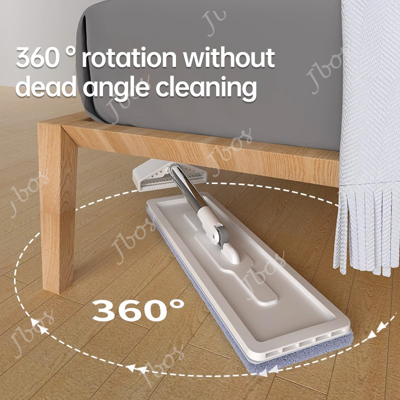 Jbos Flat Mop Free Hand Washing 42cm Mop 360 Rotating Lengthen Squeeze Mop Microfiber Floor Cleaning