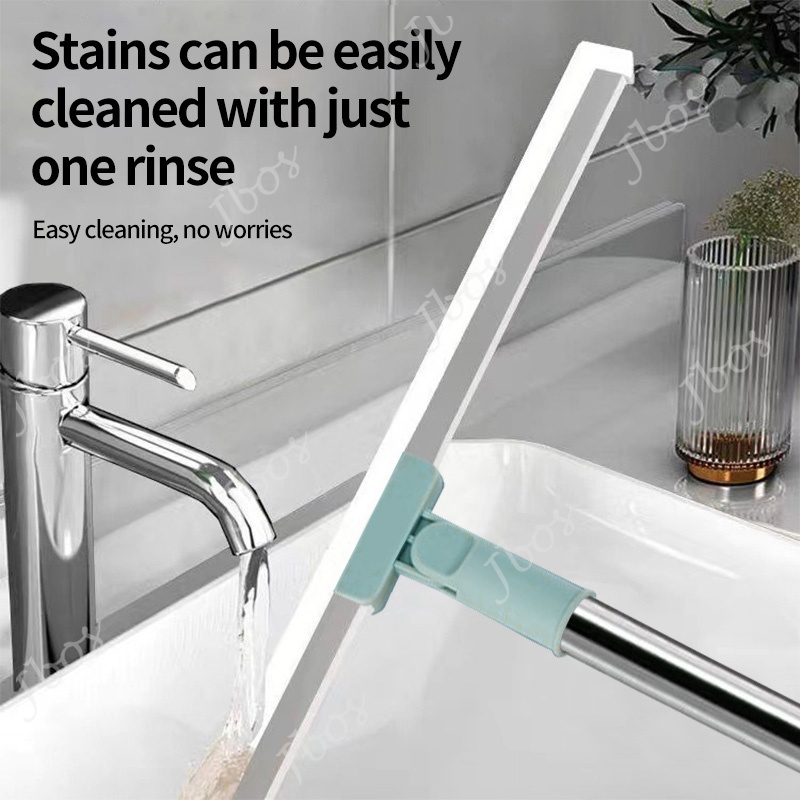 Jbos Magic Broom with Rubber Scraper for Bathroom Floor Glass Windows Wiper Remove Dirt&Hair