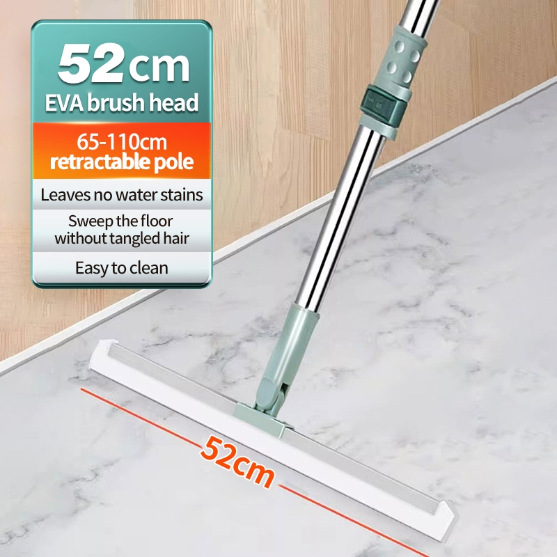 Jbos Magic Broom with Rubber Scraper for Bathroom Floor Glass Windows Wiper Remove Dirt&Hair