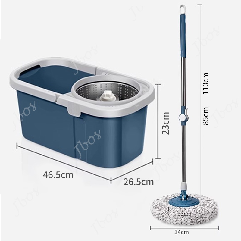 Jbos Tornado Mop with Spinner and Bucket Upgraded Mop Bar Thickened Mop Cloth Complete Set Mop