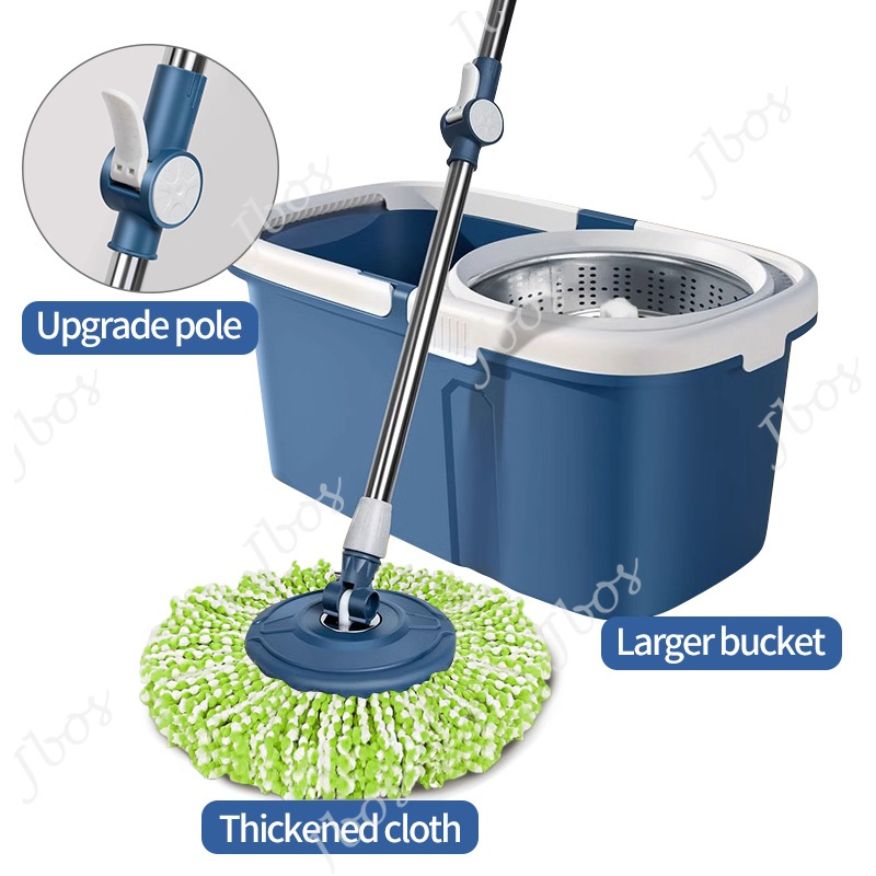 Jbos Tornado Mop with Spinner and Bucket Upgraded Mop Bar Thickened Mop Cloth Complete Set Mop