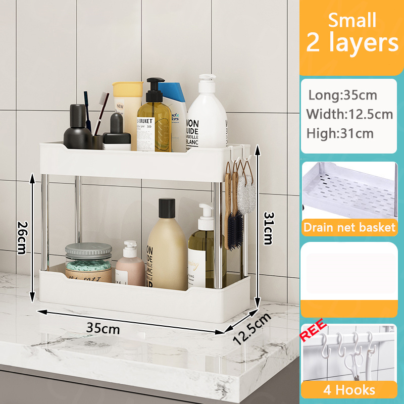 Jbos 3/4/5 Layer Moving Rack Bathroom Storage Shelf Gap shelf shampoo Bedroom Organizer Rack