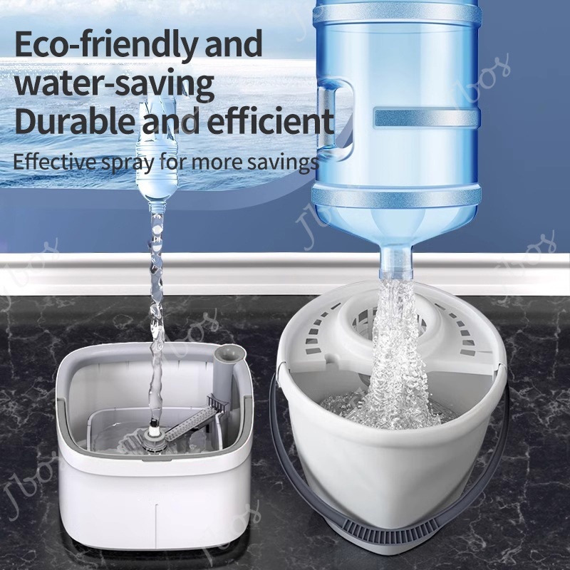 Jbos Self Wash Spin Mop with Bucket Clean&Dirty Water Separation 360 Rotating Flat Mop Floor Mop